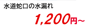 水道蛇口の水漏れ 1,200円～