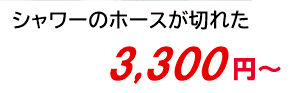 シャワーのホースが切れた 3,800円～