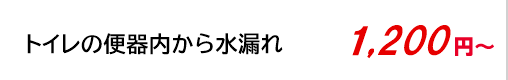 トイレの便器内から水漏れ 1,200円～