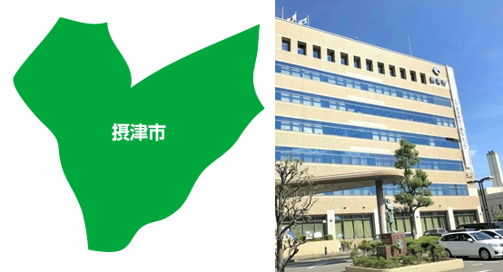 摂津市の地図