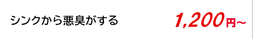 キッチンのシンクから悪臭がする 1,200円～