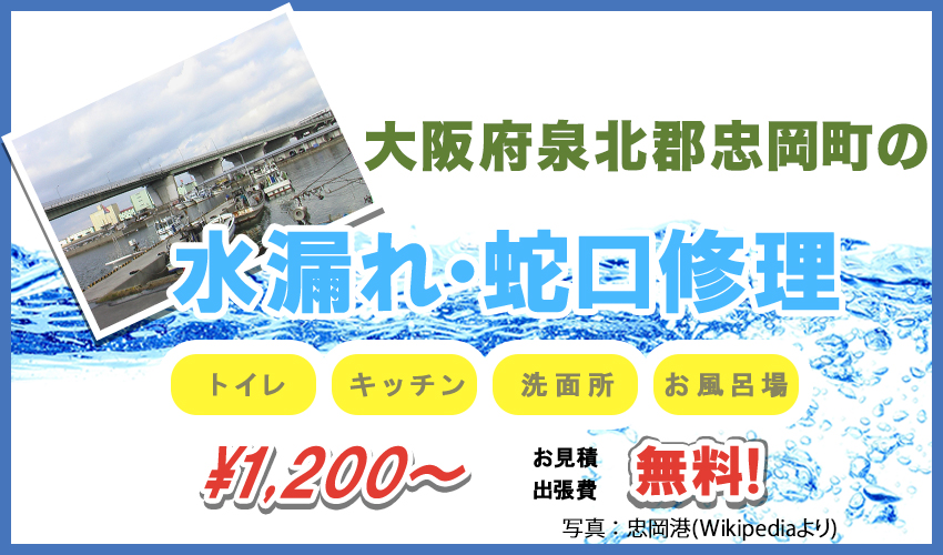 大阪府泉北郡忠岡町水漏れ